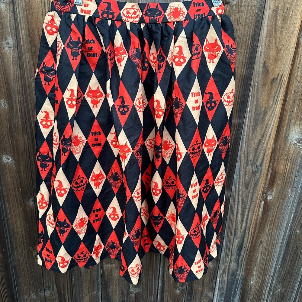 Festive Vintage 80’s Halloween Full Skirt - Picture 2 of 8